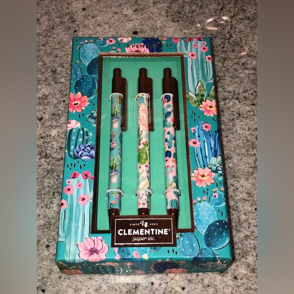 ✨NWT✨ Clementine Paper Spiral Notebook Journal & 3 Pack Pen Set in Gift Box - Picture 8 of 11